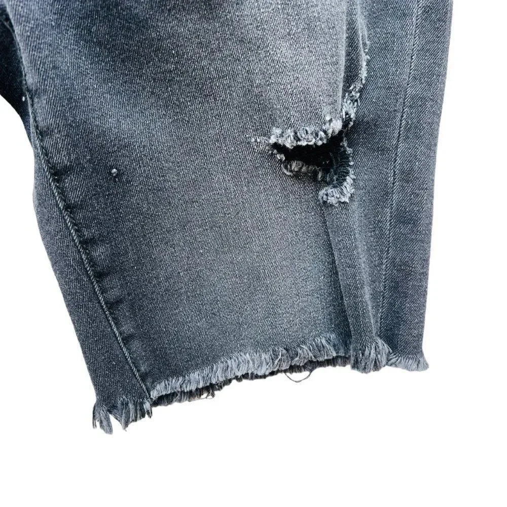 Aeropostale Destroyed Denim Bermuda Shorts‎ Black Wash 4068 Women's 2